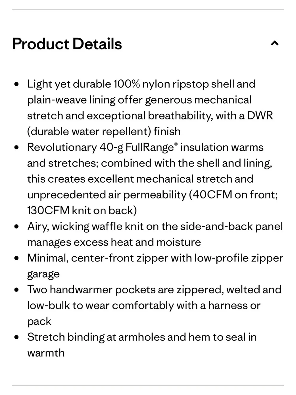 Patagonia Nano-Air Hybrid Vest, Men’s Small